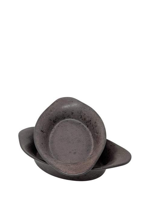 Ofenform Oval Brass – Mittelgroße Keramikform in Messing-Ton